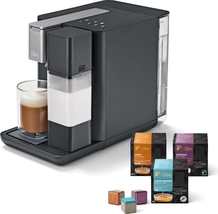 Actual product image Tchibo Qbo MILK MASTER premium capsule machine with milk frothing function incl. 24 recyclable Qbo capsules