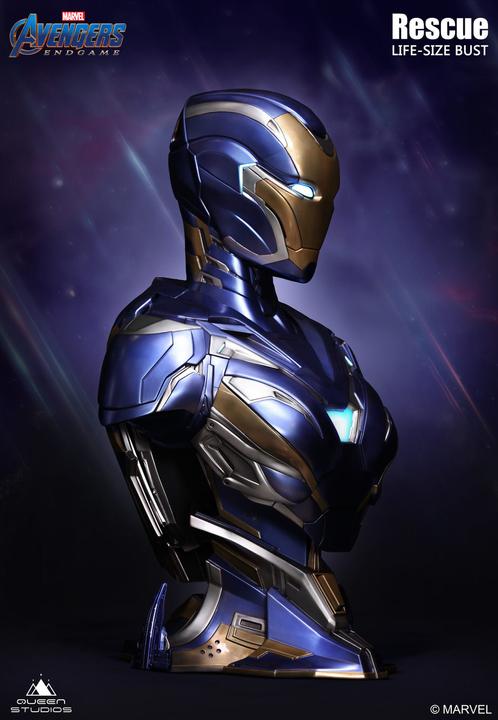 Actual product image Queen Studios Marvel's Avengers "Iron Man MK49/MK85" 1/1 Lifesize Bust Bundle