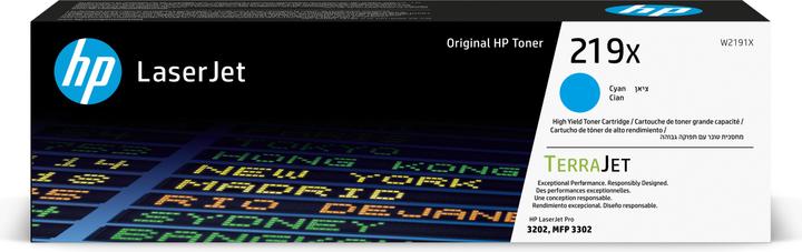 Image du produit HP Toner cyan grande capacité LaserJet authentique 219X, 2500 pages, Cyan, 1 pièce(s) (C)