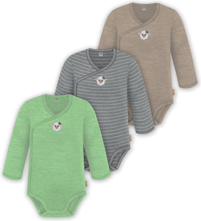 Immagine prodotto Normani Confezione da 3 pezzi di body a maniche lunghe in merino per bambino e bambina - 9355 (50)