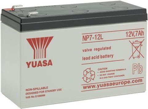 Actual product image Yuasa Lead battery 12 V 7 Ah NP7-12 L YU (12 V, 7000 mAh)