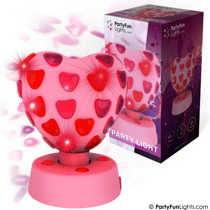 Produktbild PartyFun Lights Party Fun Lights - Heart disco lamp - Pink - Ø:15.5cm