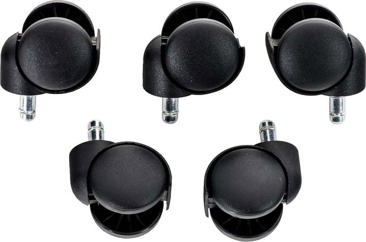 CLP Pack of 5 plastic floor castors, black