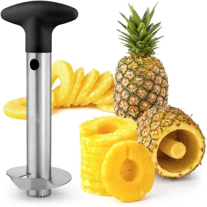 Actual product image ASMI Stainless steel pineapple corer, pineapple slicer black