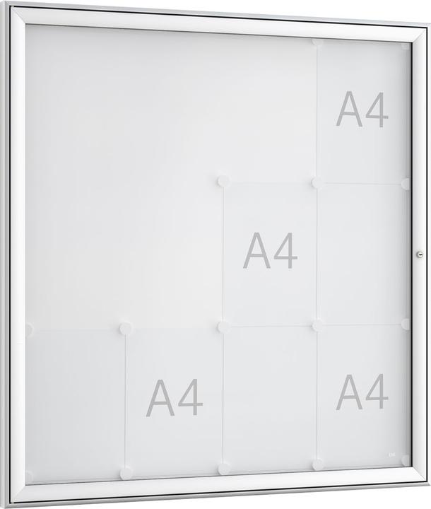 Wsm Revolving door display case 16 x DIN A4 W930xH1275mm frame angular for indoor use