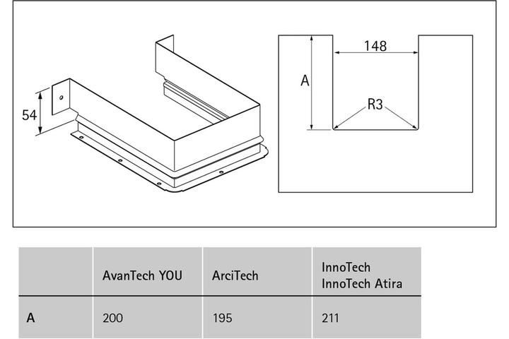 Actual product image Hettich Metallic pipe for the decoupling of the angular siphon