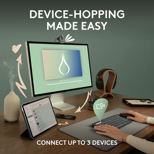 Produktbild Logitech Pebble Keys 2 K380S (Eng. Int., Kabellos)
