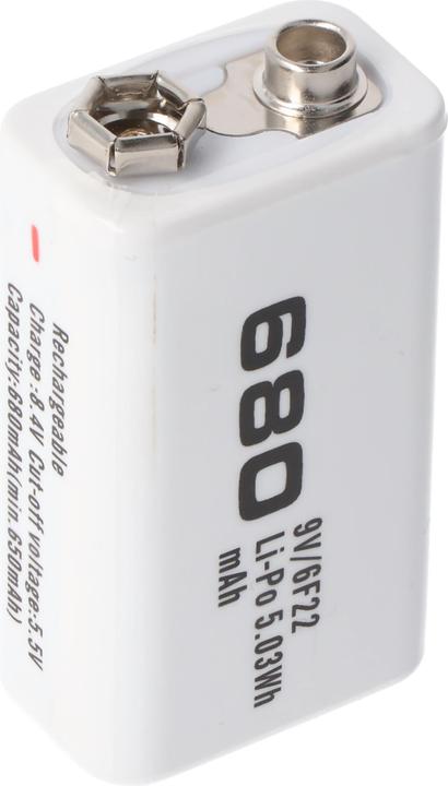 Image du produit AccuCell Pile rechargeable 9V bloc, 6LR61, 6F22 (1 pcs, 9V Block, 650 mAh)