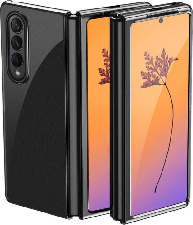 Actual product image Hurtel Plating Case for Samsung Galaxy Z Fold 4 cover with a metallic frame black (Samsung Galaxy Z Fold4)