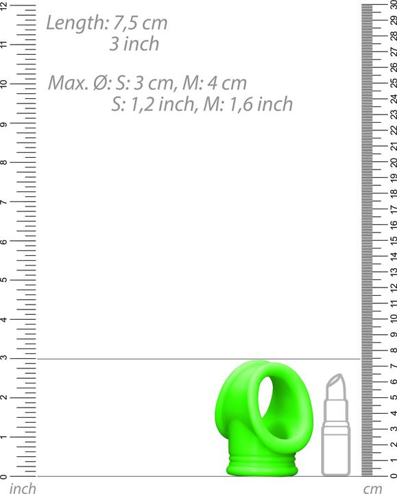 Actual product image Ouch! Cock Ring & Ball Strap - Glow in the Dark (4.50 cm)