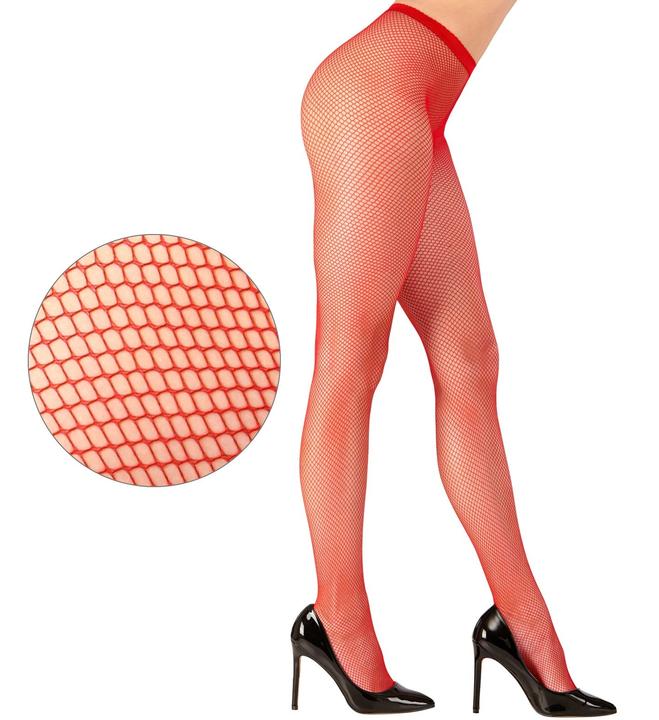 Actual product image Widmann Plain Red Fishnet Tights