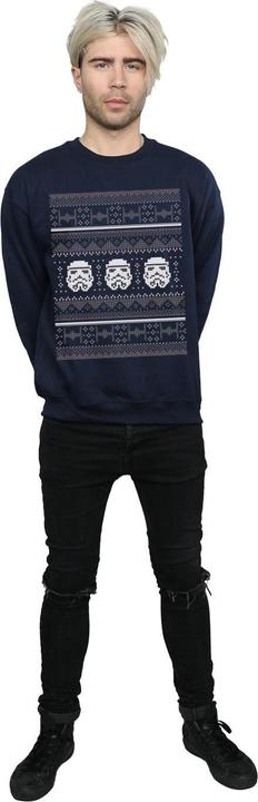 Star Wars Stormtrooper Helmet Christmas Fair Isle Sweatshirt
