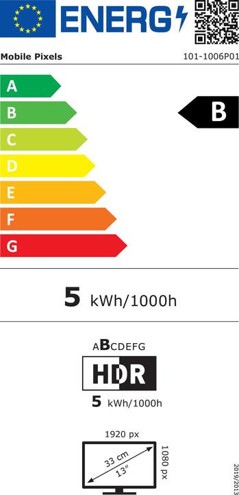 Energie-Label Mobile Pixels Zweitdisplay für Notebooks und Tabletts (1920 x 1080 Pixel, 13.30")