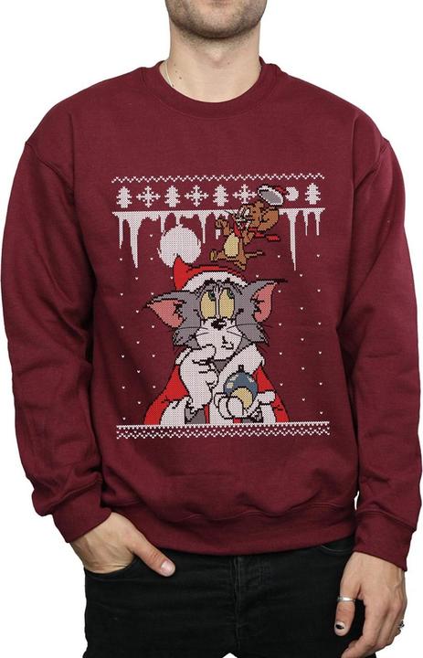 Actual product image Tom & Jerry Mens Christmas Fair Isle Sweatshirt (XXL)