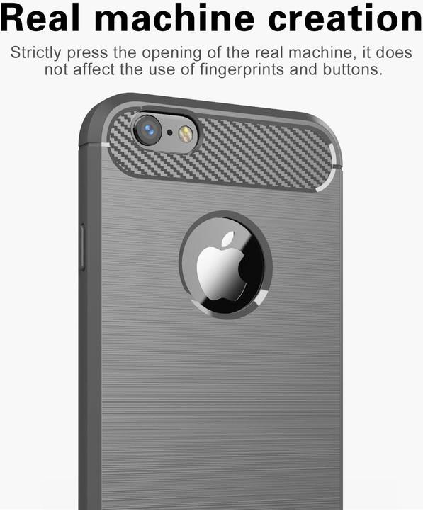 Produktbild Cadorabo TPU Ultra Slim carbon edelstahl Kombi Cover (Apple iPhone 6)