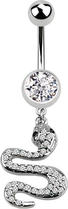 Produktbild Star Piercing Banane silber mit Anhänger Schlange silber (Chirurgenstahl 316L, ohne Messing)