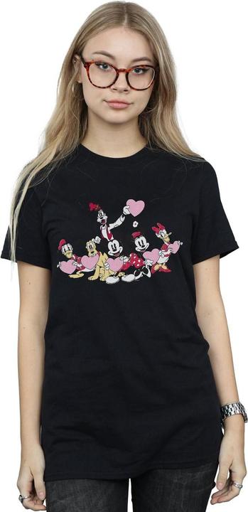 Actual product image Disney Womens/Ladies Mickey Mouse Love Friends Cotton Boyfriend T-Shirt (XL)