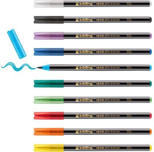 Actual product image Edding Brush pen 1340 Glitter black (glitter colours)