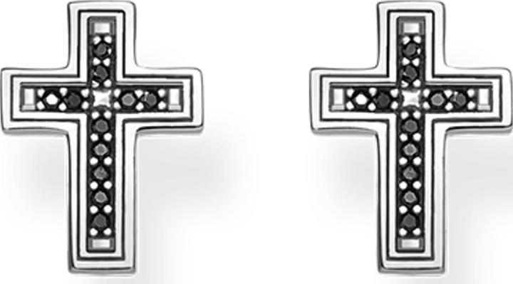 Produktbild Thomas Sabo Ohrstecker Kreuz Schwarz (925er Silber)