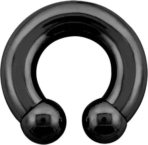 Produktbild Star Piercing Circular Barbell Innengewinde schwarz mit zwei Kugeln (Titan G23, ohne Messing)