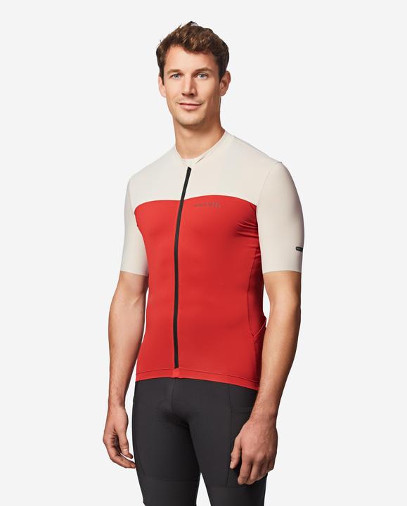 Image du produit Van rysel Maillot vélo route manches courtes été ajusté homme - EDR 2 rouge / beige (S)