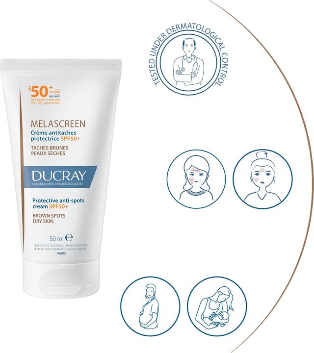 Image du produit Ducray Melascreen Crème antitachestectrice (Crème solaire visage, SPF 50+, 50 ml, 68 g)