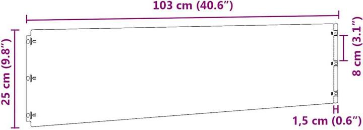 Produktbild VidaXL Rasenkanten 20 Stk. Schwarz 25x103 cm Kaltgewalzter Stahl Gartenkante (103 cm)