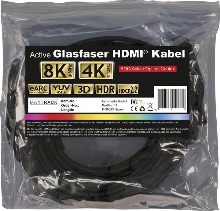 Image du produit Transmedia HDMI – HDMI (15 m, HDMI)