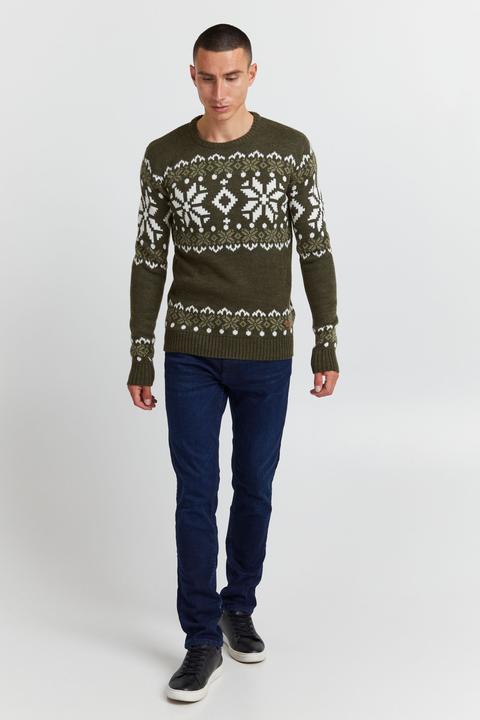 Image du produit Solid Norwig Pull En Grosse Maille Pull-Over Tricot Pour Homme Avec Encolure Rond (L)
