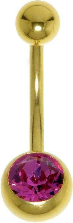 Image du produit Bijouteria Piercing nombril (Cristal Premium, Acier chirurgical 316L, Revêtement PVD (couleur or))