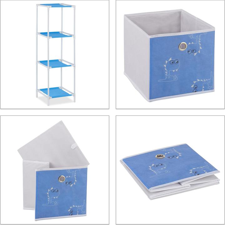 Actual product image Relaxdays Dinosaur Children's Shelf with Boxes