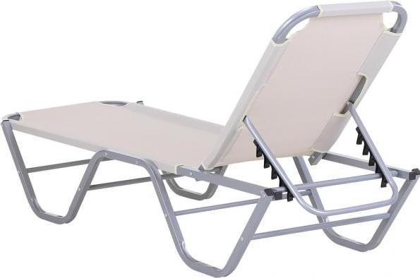 Immagine prodotto Outsunny Lettino prendisole con schienale regolabile (188 cm)