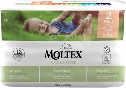 Actual product image Moltex Öko Eco diapers, Mini (3-6 kg) (Size 0)