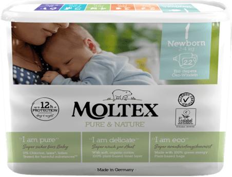 Immagine prodotto Moltex Öko Pannolini Eco, Neonato (2-4 kg) (Dimensione 3, 22 Pezzo/i)