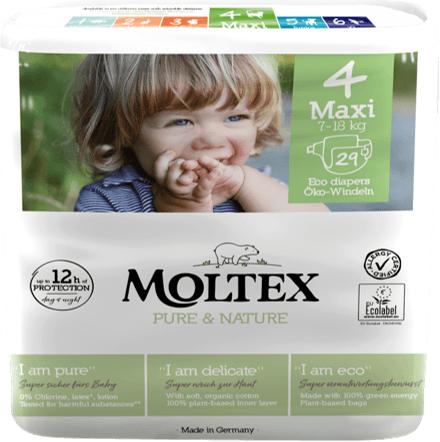 Actual product image Moltex Öko Eco diapers, Maxi (7-18 kg) (Size 4, 29 Piece)