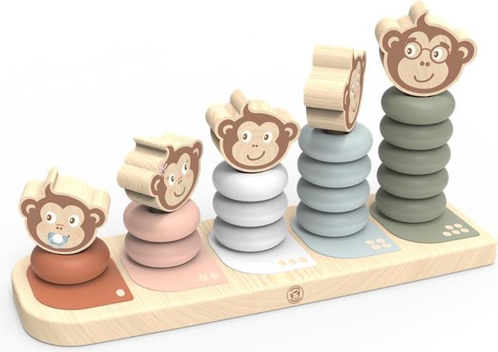 Image du produit NICI SP1003 Jouet à empiler Famille de singes 25,7x84x13,10cm