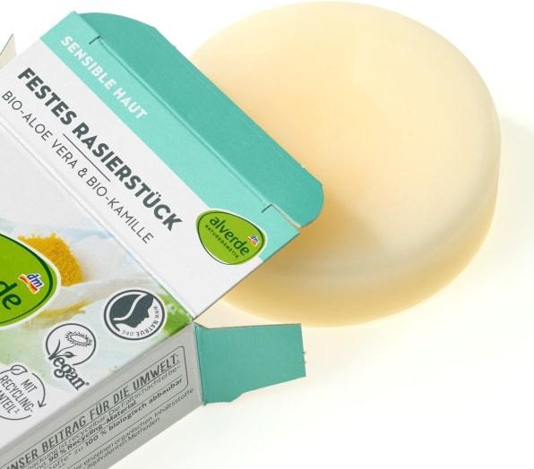 Produktbild dm alverde Fester Bio-Aloe Vera, Bio-Kamille (50 ml, Rasierschaum)