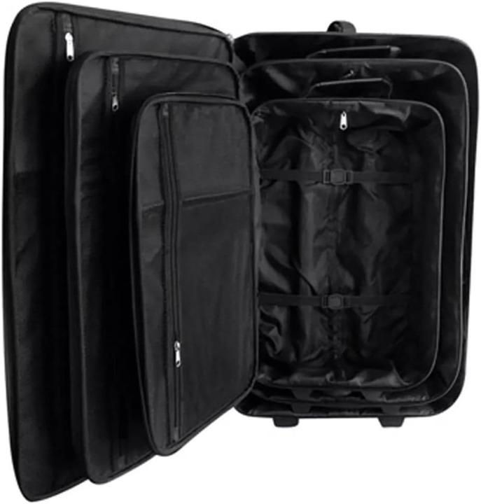 Image du produit Yorten Set de valises de voyage, 5 pièces, noir (Bagage à main (jusqu'à 50l), M (50 - 90l), L (90 - 115l))