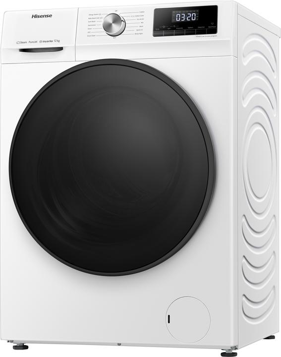Actual product image Hisense Washing Machine WFQA1214EVJM Front Loader 12kg EEK A 1400upm Steam Inverter (12 kg, Left)