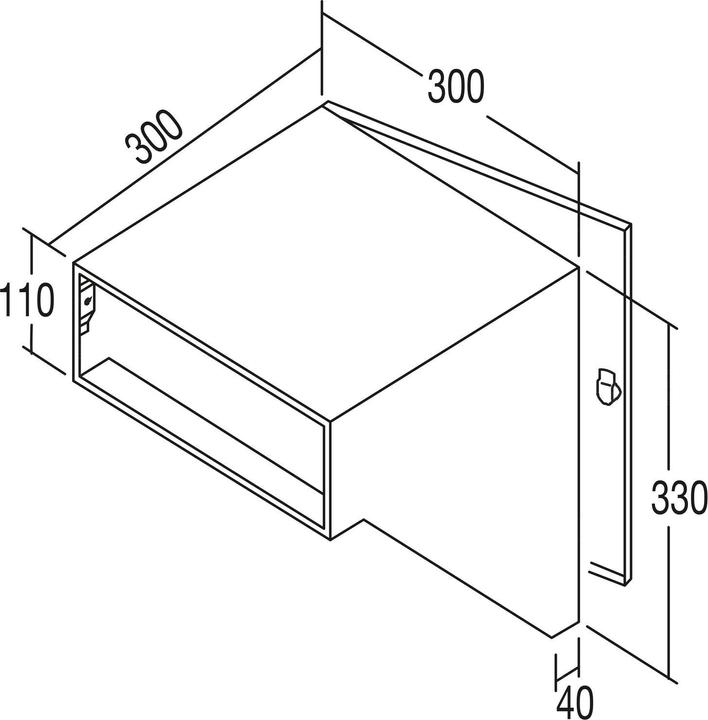Produktbild Renz Durchwurfbriefkasten schräg,300x330x300 mm,Mauerstärke 320mm,Stahl verzinkt