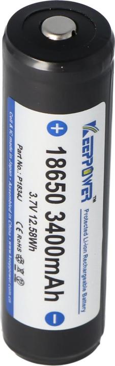 Keeppower Batteria 18650 protetta con PCB (1 pz., 18650, 3400 mAh)