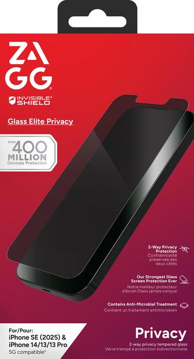 Immagine prodotto Zagg InvisibleShield Glass Elite Privacy - Pellicola protettiva per telefono cellulare (1 Pezzo/i, Apple iPhone 16e)