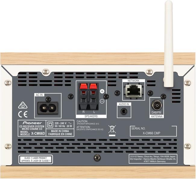 Actual product image Pioneer X-Cm66d (CD player, Wi-Fi, Bluetooth, Spotify Connect, 2x 15 W)