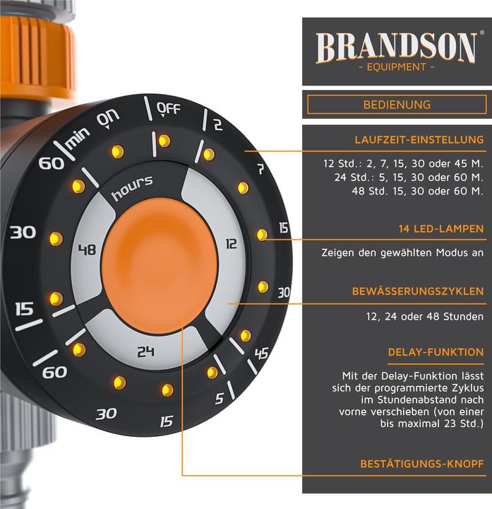 Image du produit Brandson Contrôle de l'irrigation, ordinateur d'irrigation électrique, minuterie, adaptateur 1/2" et (Ordinateur d'irrigation)