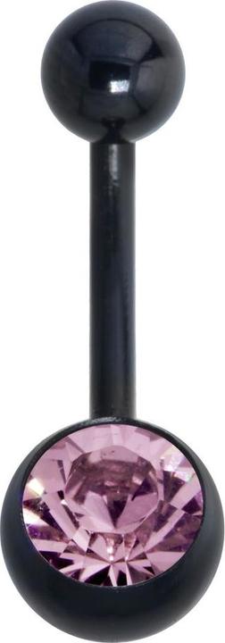 Bijouteria Bauchpiercing (Kristall, PVD Beschichtung (schwarz), Titan)