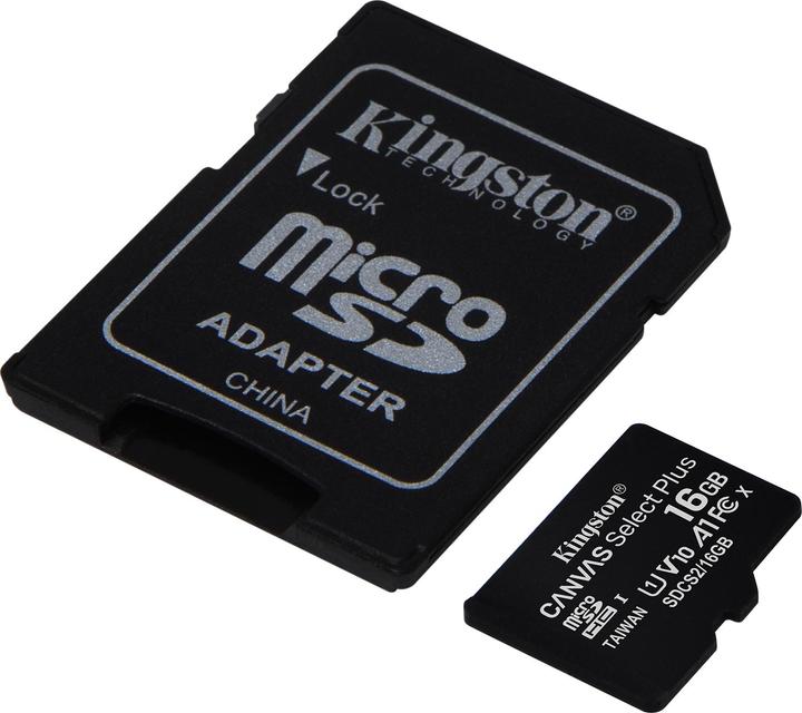 Produktbild Kingston Canvas Select Plus microSD 16GB Multi-Pack of 3 (16 GB, microSDHC, U1, UHS-I)