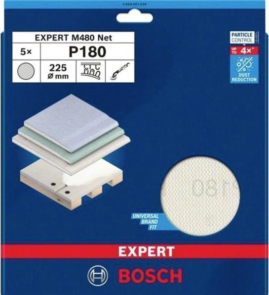 Actual product image Bosch Professional Zubehör EXPERT M480 Abrasive net, 225 mm, G 180, 5 pieces (180)