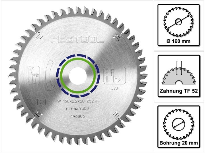 Immagine prodotto Festool Lama HW 160x2,2x20 TF52
