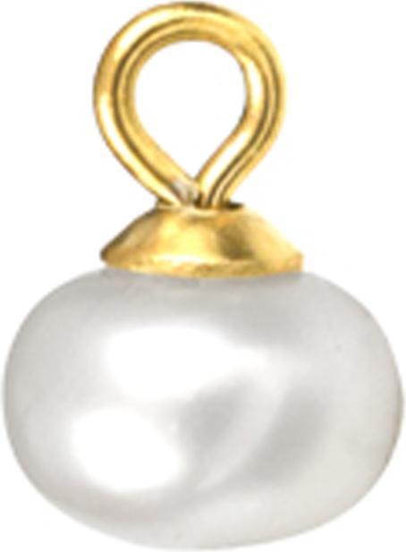 Image du produit Star Piercing Anhänger vergoldet grosse Perle weiss (sans laiton, Acier chirurgical 316L)