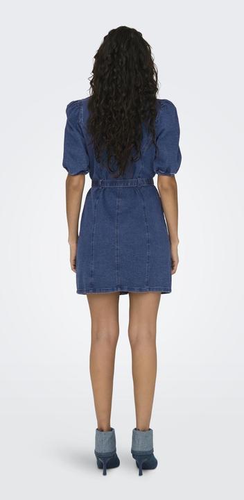 Produktbild Only Normal geschnitten Rundhals Elastische Bündchen Puffärmel Kurzes Kleid Jeanskleid (L)